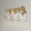 Luster - 3 Lights Vanity With Clear For Bathrooms Above Mirror Wall Lamp Satin - Clear / Gold - Image 5