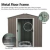 6Ft x 5Ft Outdoor Metal Storage Shed - Gray - Image 8