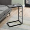 Accent Table, C - Shaped, Contemporary - Gray / Black - Image 12