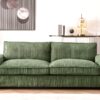 Luxe - Corduroy Sofa With Sleek Design, Spacious And Comfortable 3 Seater Couch - Green - Image 8