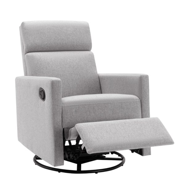 Modern Upholstered Rocker Nursery Chair Plush Seating Glider Swivel Recliner Chair - Beige
