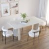 Mid Century Modern White Dining Chair (Set of 2) With Curved Backrest And Metal Legs - White / Black - Image 6