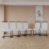 Modern Dining Chairs With High Back Upholstered Design Metal Legs, (Set of 4) - White - Image 13