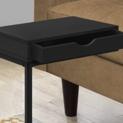 Accent Table, C - Shaped Versatile Design - Black