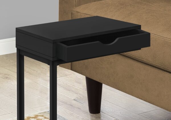 Accent Table, C - Shaped Versatile Design - Black
