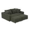 4 Seat Sofa, Deep Seat Couches With Soft Pillows And 2 Ottomans, Convertible Sofa Lounge Chair, For Living Room - Green - Image 17