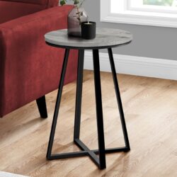 Accent Table, Side, Round Contemporary Convenient Design - Gray