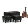 Dover - 3 Piece Storage Ottoman - Midnight Black - Image 8