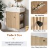 Floating Bathroom Vanity With Basin And Right Side Storage - Wood - Image 4