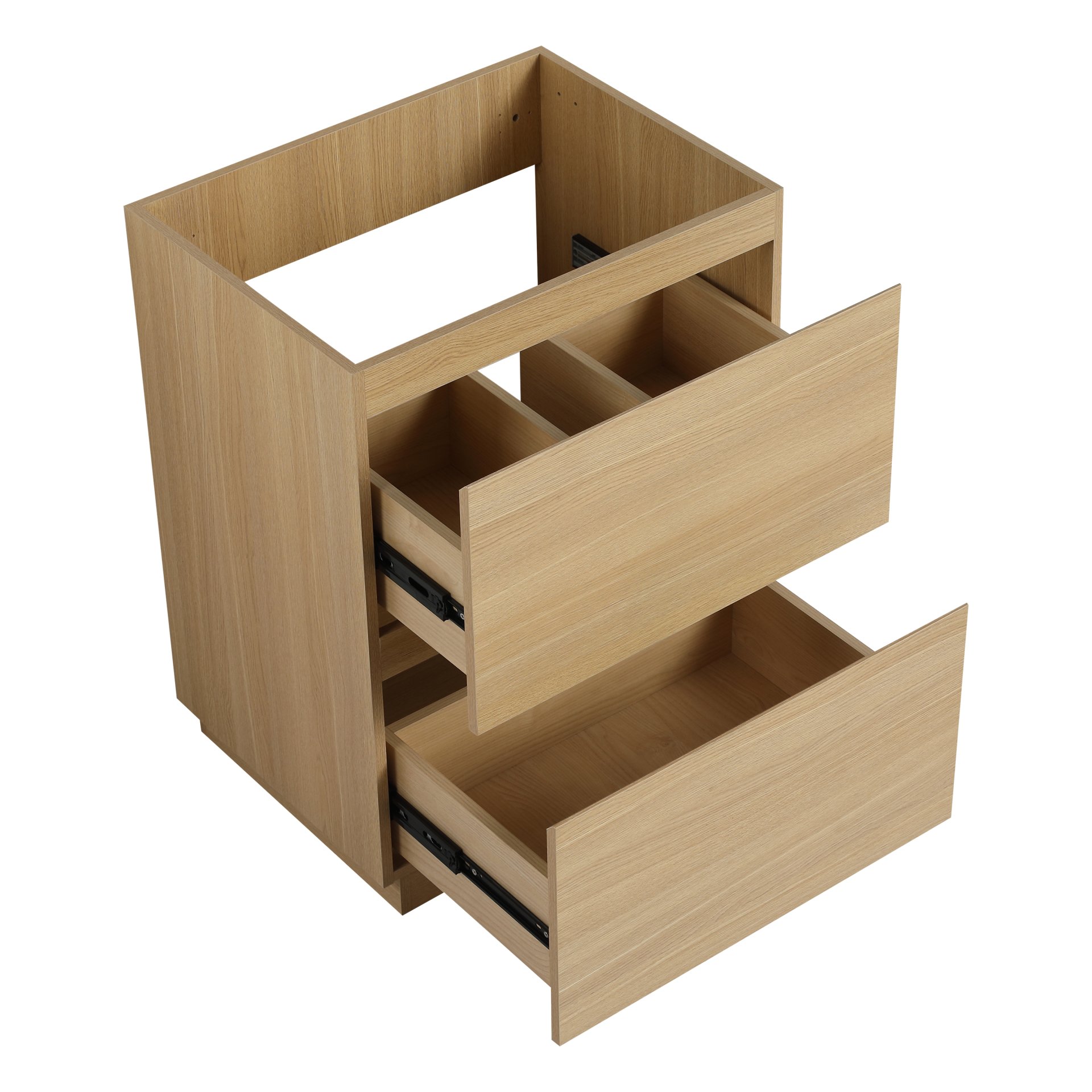 Classic Style Bathroom Vanity With Double Drawer, Freestanding Cabinet - Oak - Image 4