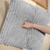 Modular U Shaped Sectional Sofa, 4 Seater Chaise Lounge With Reversible Design - Gray Striped - Image 7