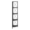 Bookshelf, Bookcase, Etagere, Corner, 4 Tier, Office, Contemporary - Black - Image 4