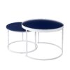 Contemporary Gallery Top Round Nesting Coffee Table Set - Blue - Image 3