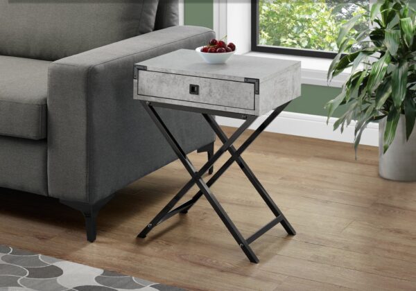Accent Side Table, Storage Drawer, Contemporary Convenient Design - Gray