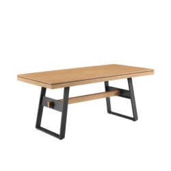 Modern Industrial Large Dining Table - Dark Walnut