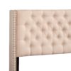 King Upholstered Transitional Bed - Beige - Image 5