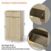 10 Gallon Tilt Out Trash Can Cabinet With Wave Textured Drawer - Oak - Image 3