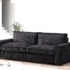 Luxe - Corduroy Sofa With Sleek Design, Spacious And Comfortable 3 Seater Couch - Black - Image 5