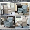 Aidan - Push Back Recliner Chair With Tufted Back And Nailhead Trim - Cream - Image 6