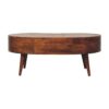 Large Wave Coffee Table, 1 Drawer - Chestnut - Image 6