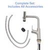 360° Pull Down Kitchen Faucet With 4 Spray Modes - Brushed Nickel - Image 11