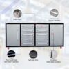 Storage Cabinets With Workbench (10 Drawers & 2 Cabinets) - Silver - Image 4