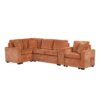 L Shaped Convertible Sofa Bed With Pull Out Bed, Cup Holders, And Storage - Orange - Image 16