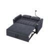 Convertible Sofa Bed Loveseat Sofa With Three USB Ports, Two Side Pockets, Two Cup Holders And 360° swivel Phone Holder For Living Room - Blue Gray - Image 20