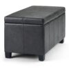 Dover - Storage Ottoman Bench - Distressed Black - Image 3
