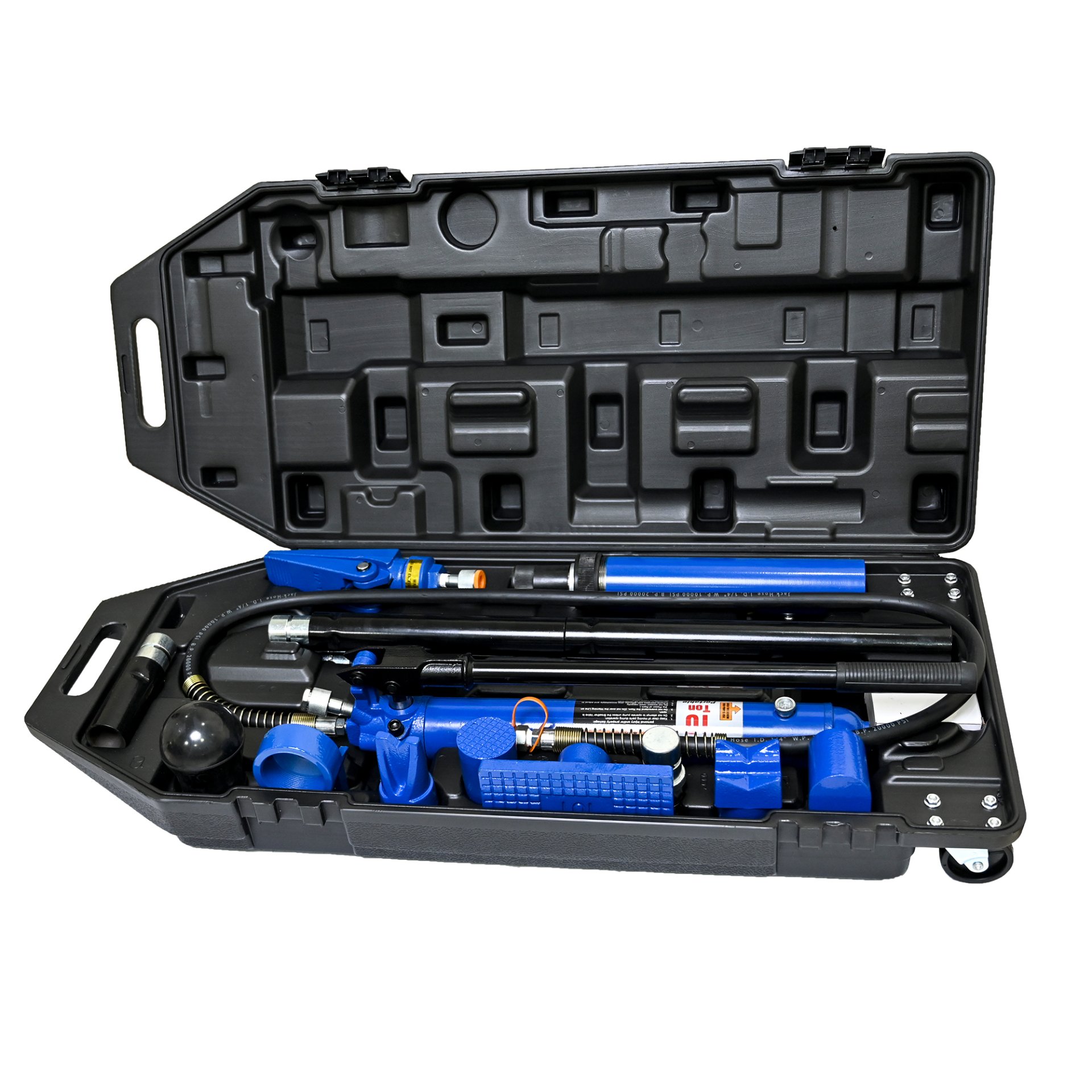 10 Ton Portable Hydraulic Equipment Kit For Metal Work - Black / Blue - Image 7