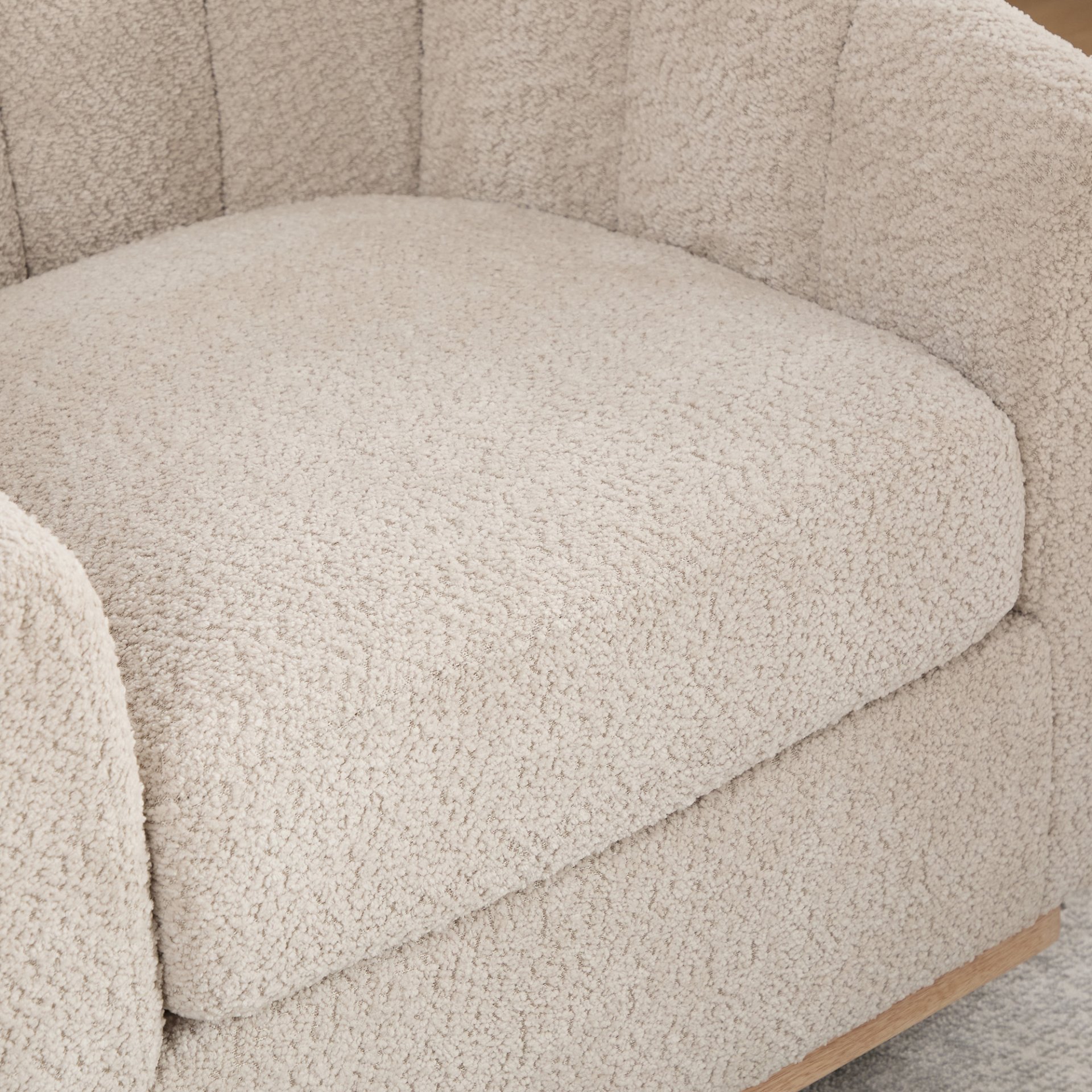 360° Swivel Pumpkin Shape Club Armchair - Wheat - Image 11