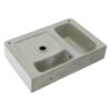 Wall Mounted Rectangular Bathroom Sink With Towel Bar And Faucet Hole - White - Image 10