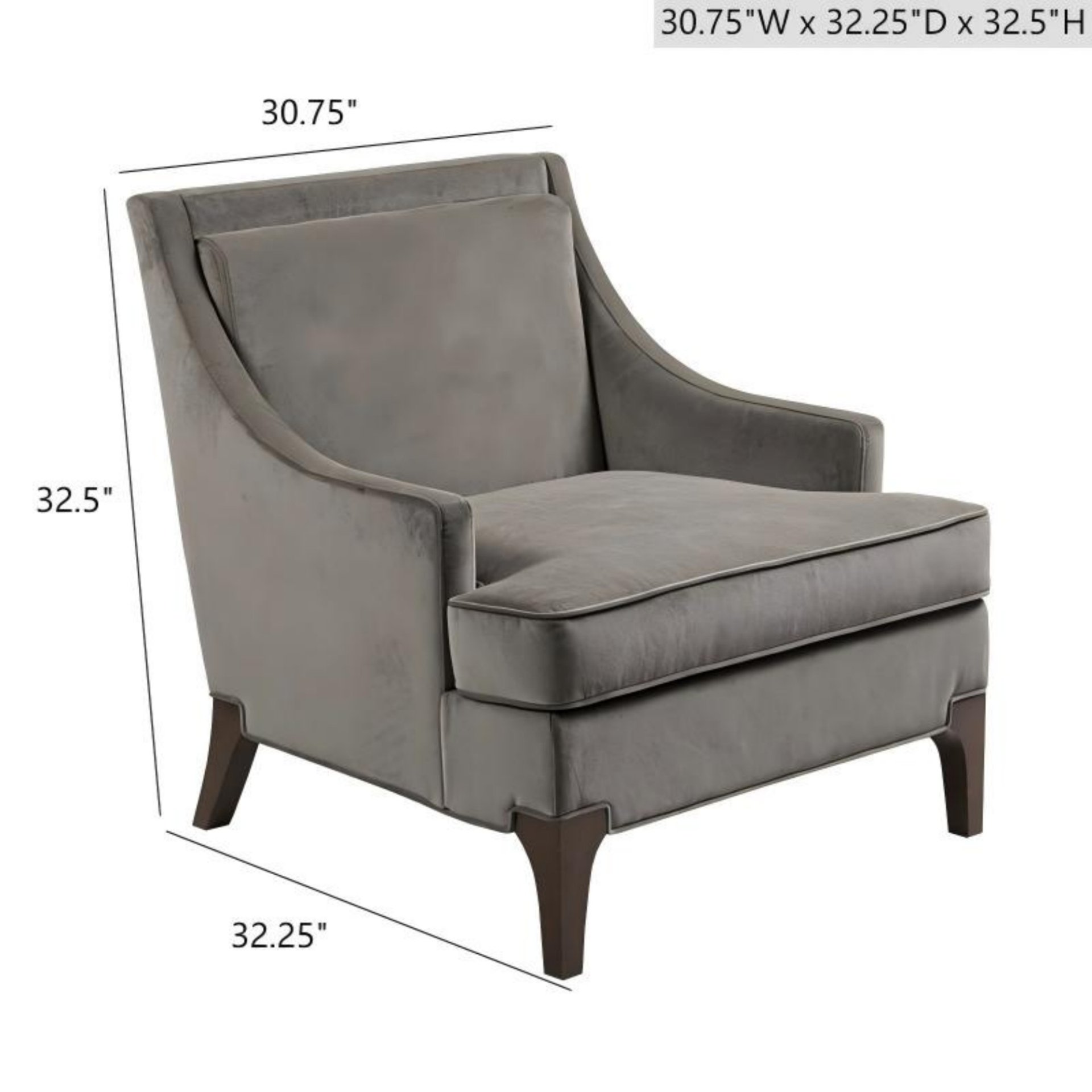 Anna - Accent Arm Chair With Pillow - Light Gray - Image 3