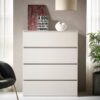 Liv - Contemporary 4 Drawer Wood Chest With Extra Storage - White - Image 2