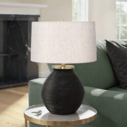 Lighting, Table Lamp, Concrete, Contemporary - Black / Cream