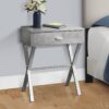 Accent Side Table, Storage Drawer, Convenient Design - Gray - Image 4