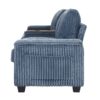 Modern 4 Seater Corduroy Sofa Couch With USB Ports, Hidden Storage, Flip Top Cup Holders - Blue - Image 9