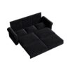 King Pull Out Sofa Bed, Chesterfield Sofa, 3 In 1 Velvet Convertible Sleeper Sofa With Nailhead Trim & Rolled Arm, Multi Functional Sofa Bed For Living Room, Bedroom, Apartment, Office - Black - Image 10