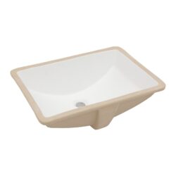 Undermount Rectangular Bathroom Sink With Overflow - White