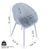 2 Piece Durable Single Chair With Mesh Hollow Out Design - Light Gray - Image 3