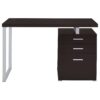Reversible Office Computer Desk With 3 Drawers - Cappuccino - Image 5
