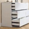 Modern 6 Drawer Dresser With Spacious Countertop And Concealed Handles, Storage Cabinet For Bedroom And Living Room - White - Image 14