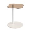 Modern Coffee Table (Set of 2), Irregular Shape Coffee Table With Four Roman Column Legs And End Table With Glass Top For Living Room - White - Image 8