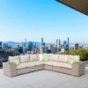 Outdoor Wicker 6 Person Sofa Set With Cushions - Gray Mix - Image 2