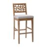 Carmel - Upholstered Barstool With Cracked Ice Pattern - Light Gray - Image 9