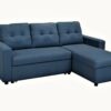 Convertible L Shaped Sectional Sleeper Sofa Bed, Saving Pull Out Couch - Blue - Image 10