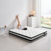 12" Full Size Hybrid Mattress Breathable Cool Knitted Cover Soft Memory Foam Individual Pocket Spring - White / Black - Image 5