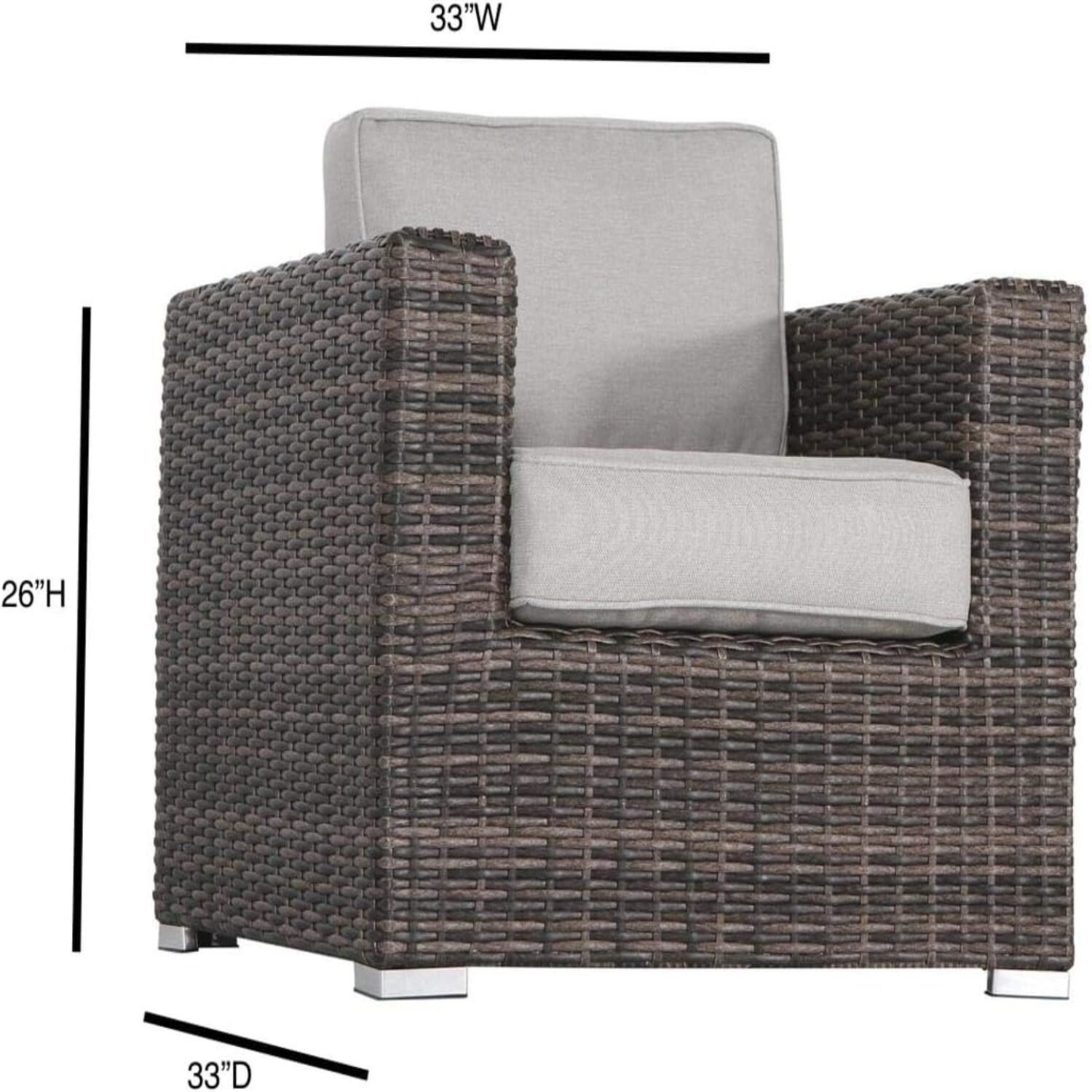 2 Person Seating Set With Cushions - Dark Brown / Gray - Image 4