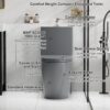 1 Piece Tornado Flush Toilet With Soft Close Seat And Dual Flush Siphonic S Trap - Light Gray - Image 15