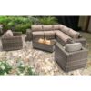 6 Person Seating Set With Cushions & Fire Pit - Gray - Image 5